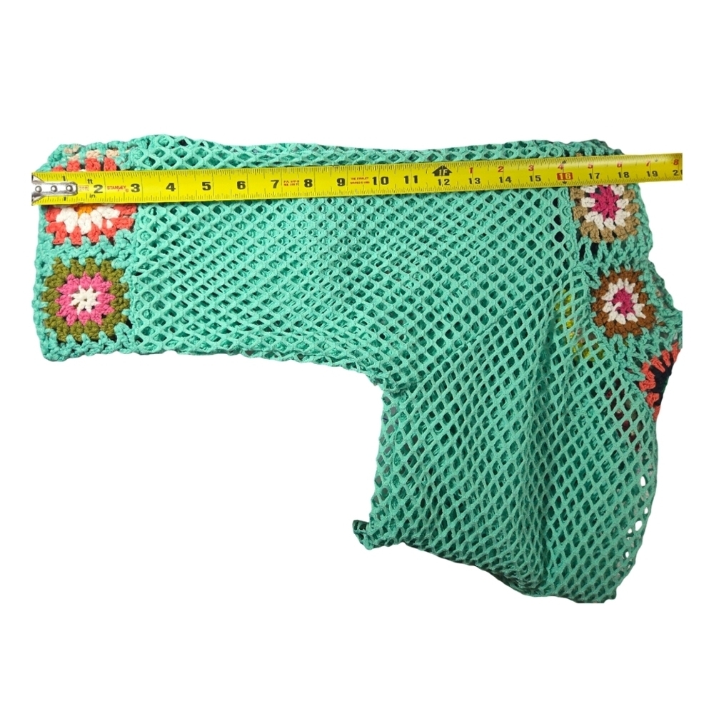 India Boutique Turquoise Crochet Swim Cover-Up - Picture 6 of 9